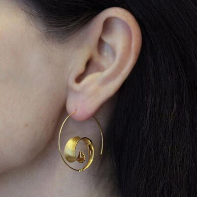 Spiral Design Hoop Earrings