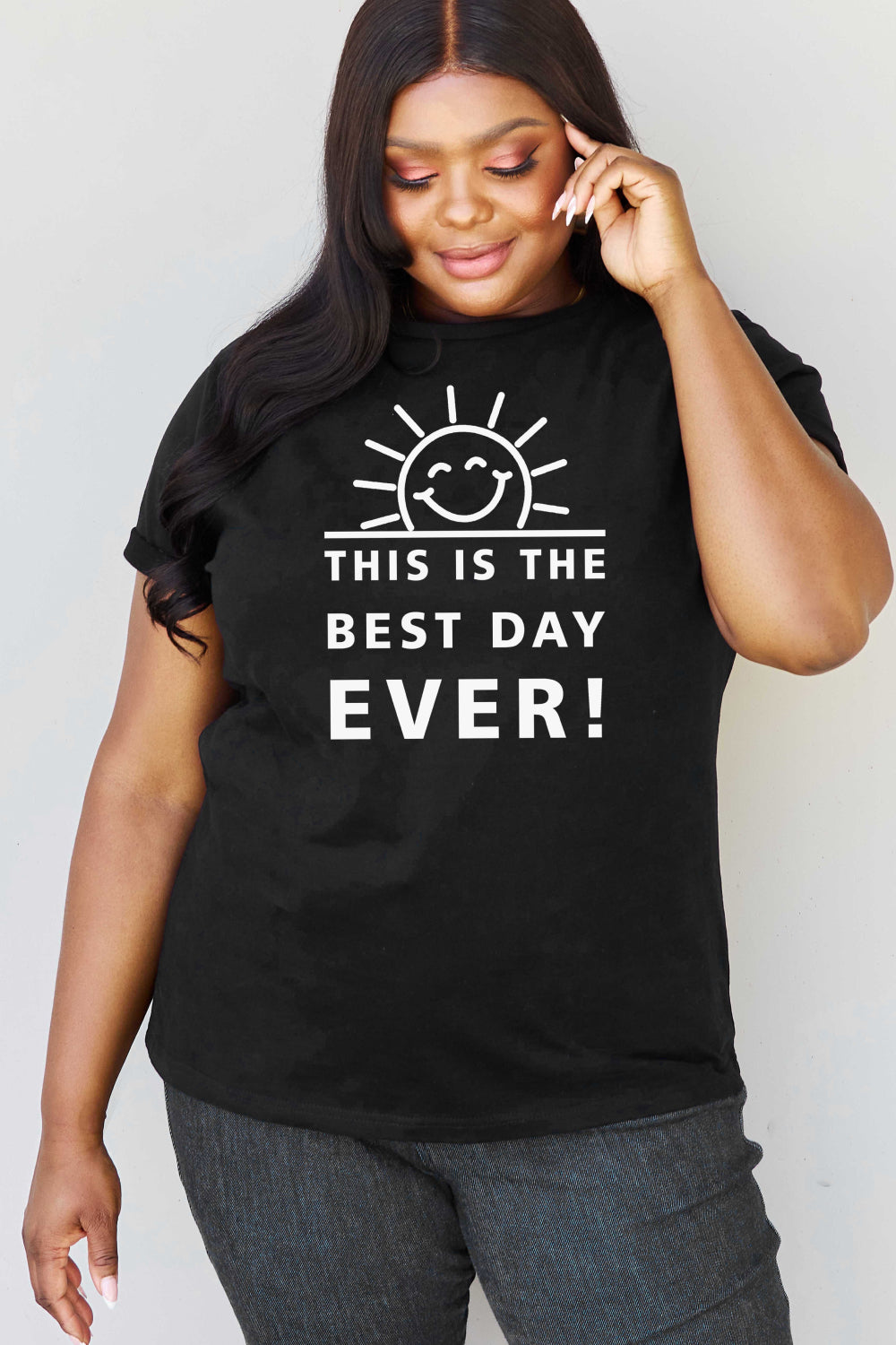 Simply Love Full Size THIS IS THE BEST DAY EVER! Graphic Cotton T-Shirt