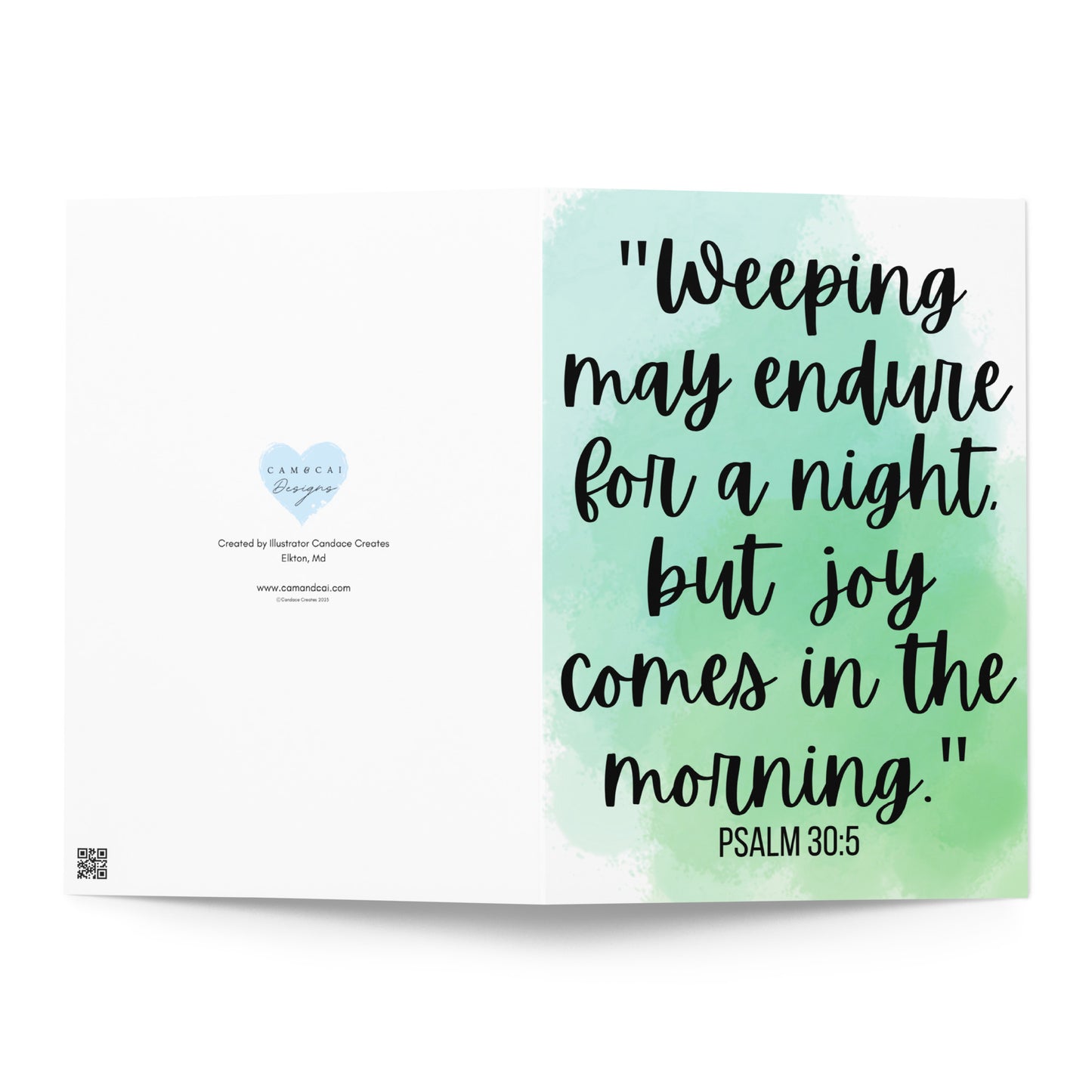 "Weeping may endure for a night ..." Sympathy Card
